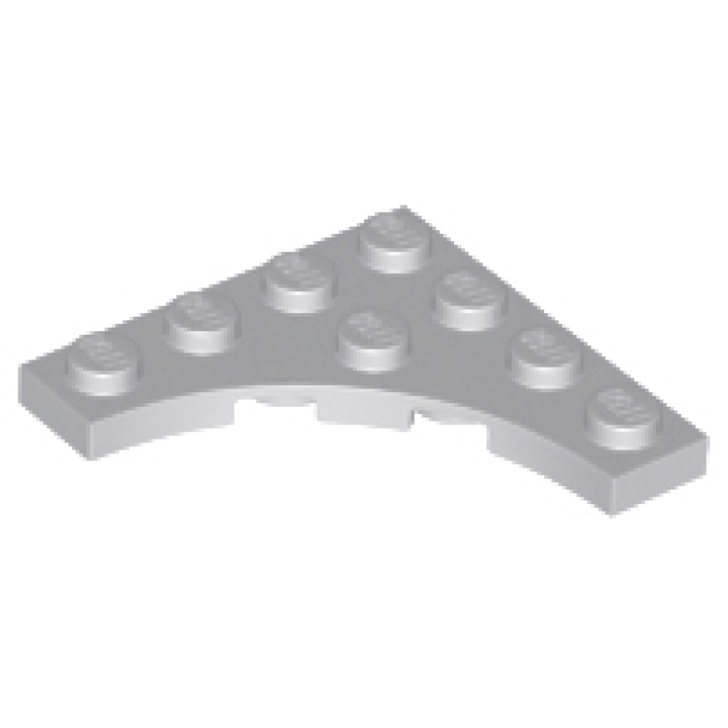 Plaat, Aangepast 4x4 met 3x3 gebogen inkeping Light Bluish Gray