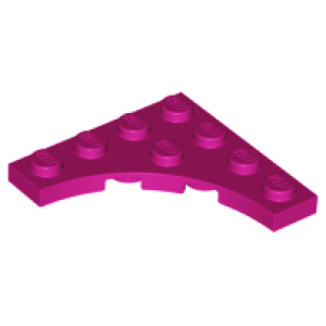 Plaat, Aangepast 4x4 met 3x3 gebogen inkeping Magenta