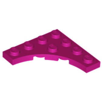 Plaat, Aangepast 4x4 met 3x3 gebogen inkeping Magenta