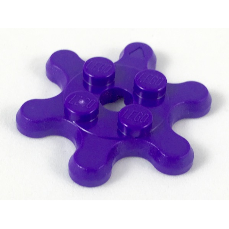 Plaat, Rond 2x2 tandwiel met 6 tanden Dark Purple