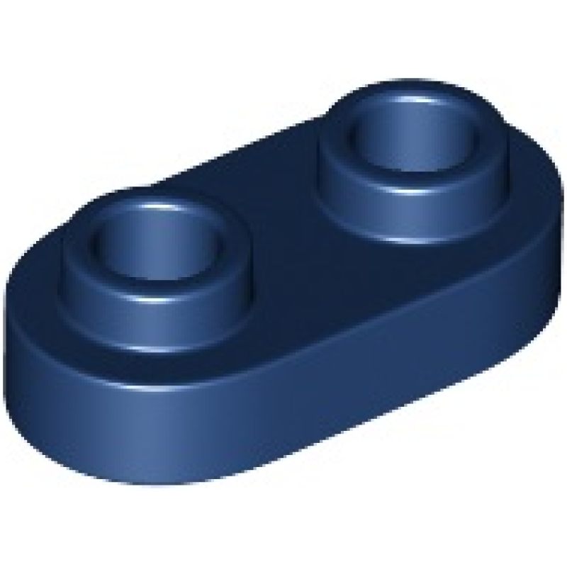 Plaat, Rond 1x2 met open nop Dark Blue