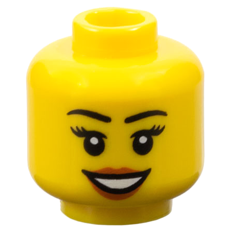 Hoofd, Vrouwelijk, Lach, Dark Orange  Lippen Yellow