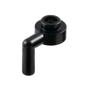 Plaat, Rond 1x1 open nop met staafarm omlaag Black