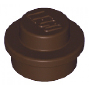 Plaat, Rond 1x1 Dark Brown