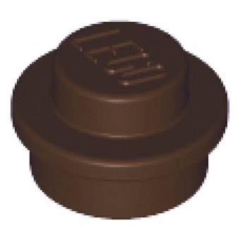 Plaat, Rond 1x1 Dark Brown