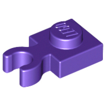 Plaat, Aangepast 1x1 met verticale clip Dark Purple