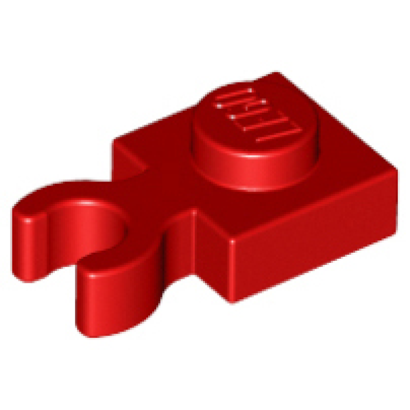 Plaat, Aangepast 1x1 met verticale clip Red