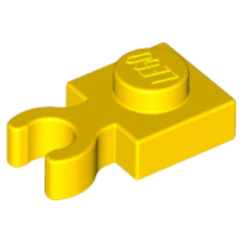 Plaat, Aangepast 1x1 met verticale clip Yellow