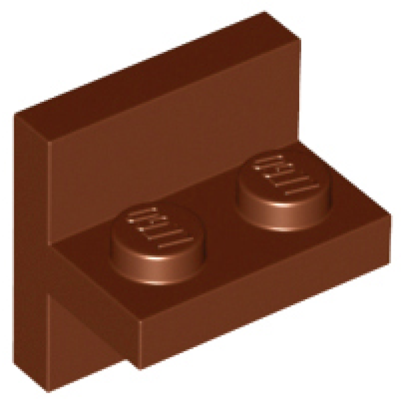 Plaat, Hoek 2x2 - 1x2 Gecentreerd Reddish Brown