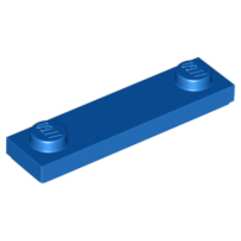 Plaat, Aangepast 1x4 met 2 noppen op de uiteinden Blue
