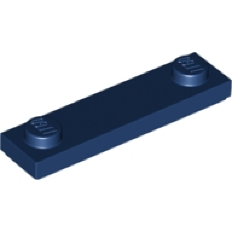 Plaat, Aangepast 1x4 met 2 noppen op de uiteinden Dark Blue