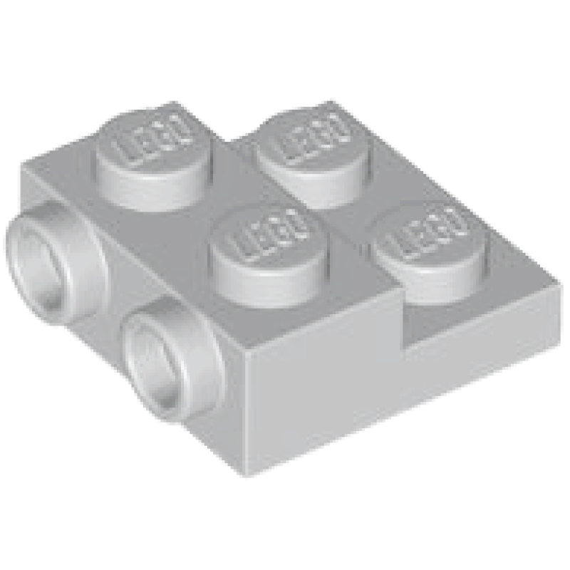 Plaat, Aangepast 2x2 met 2 noppen aan de zijkant Light Bluish Gray