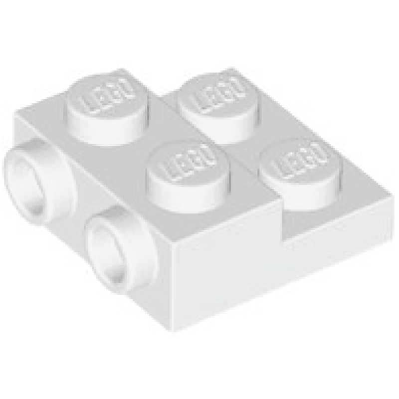 Plaat, Aangepast 2x2 met 2 noppen aan de zijkant White