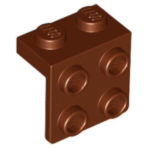 Plaat, Hoek 1x2 - 2x2 Reddish Brown