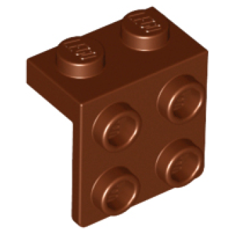 Plaat, Hoek 1x2 - 2x2 Reddish Brown