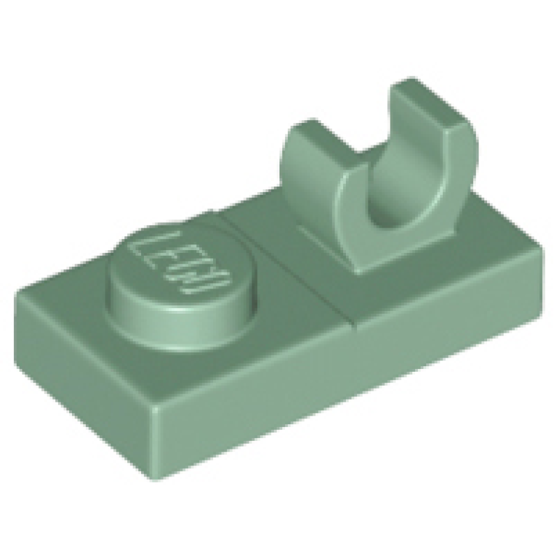 Plaat, Aangepast 1x2 met clip aan bovenkant Sand Green