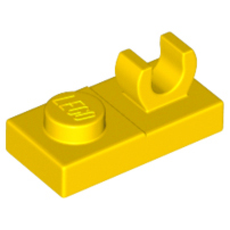 Plaat, Aangepast 1x2 met clip aan bovenkant Yellow