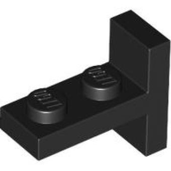 Plaat, Hoek 1x2 - 2x1 gecentreerd Black