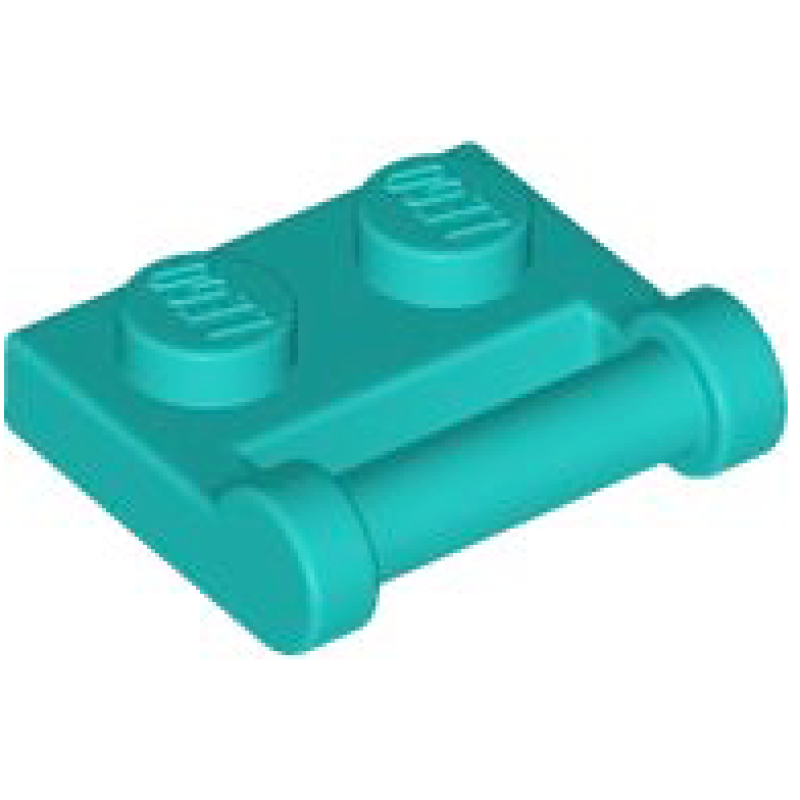 Plaat, Aangepast 1x2 met handvat aan zijkant Dark Turquoise