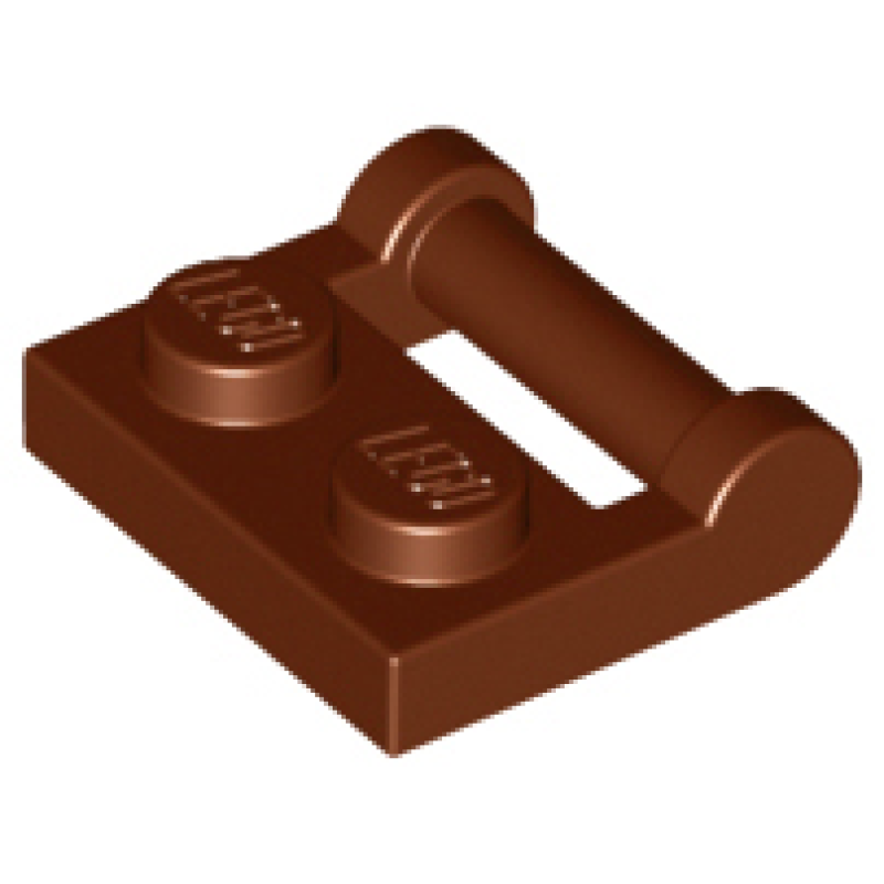 Plaat, Aangepast 1x2 met handvat aan zijkant Reddish Brown
