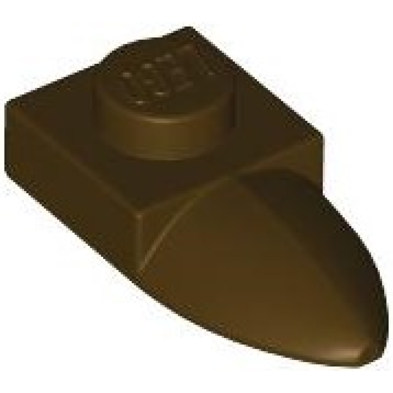 Plaat, Aangepast 1x1 met horizontale tand Dark Brown