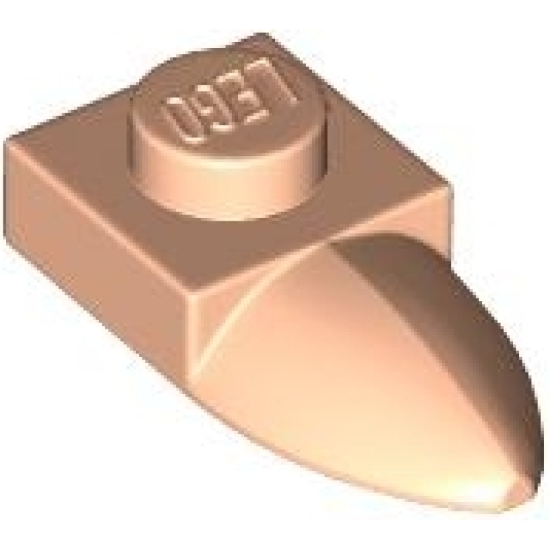 Plaat, Aangepast 1x1 met horizontale tand Light Nougat