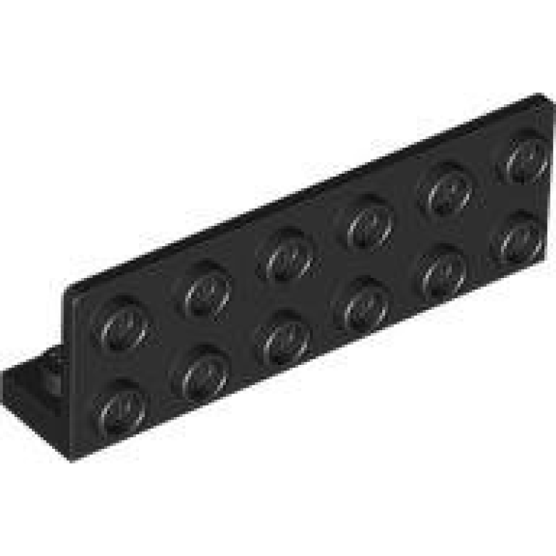 Plaat, Hoek 1x6 - 2x6 omgekeerd met 1x4 inkeping Black