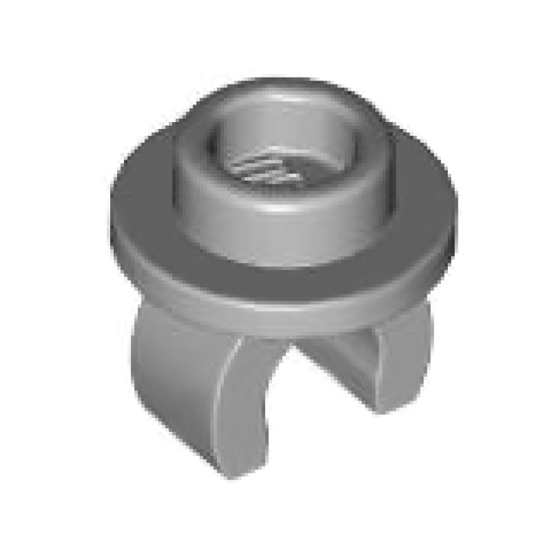 Plaat, Rond 1x1 met clip aan onderkant Light Bluish Gray