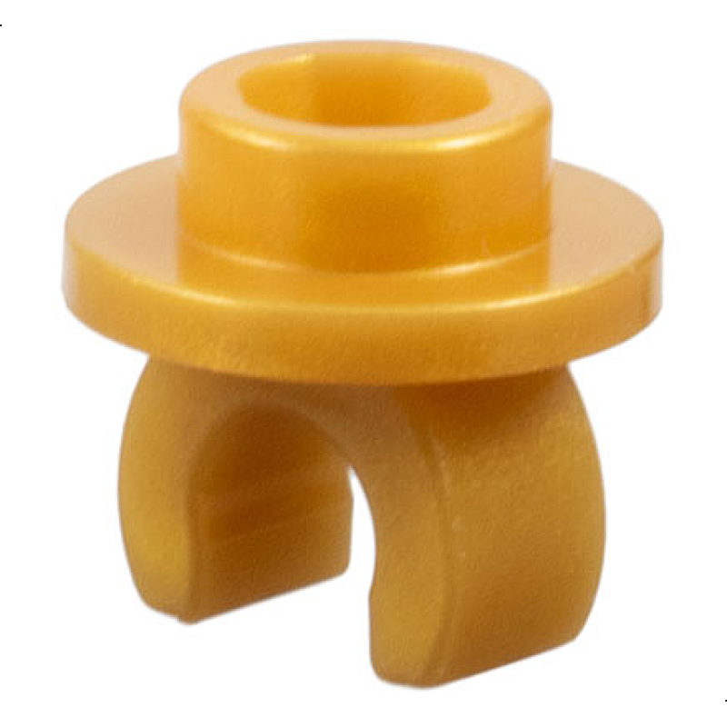 Plaat, Rond 1x1 met clip aan onderkant Pearl Gold