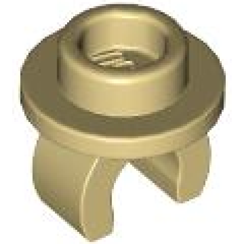 Plaat, Rond 1x1 met clip aan onderkant Tan