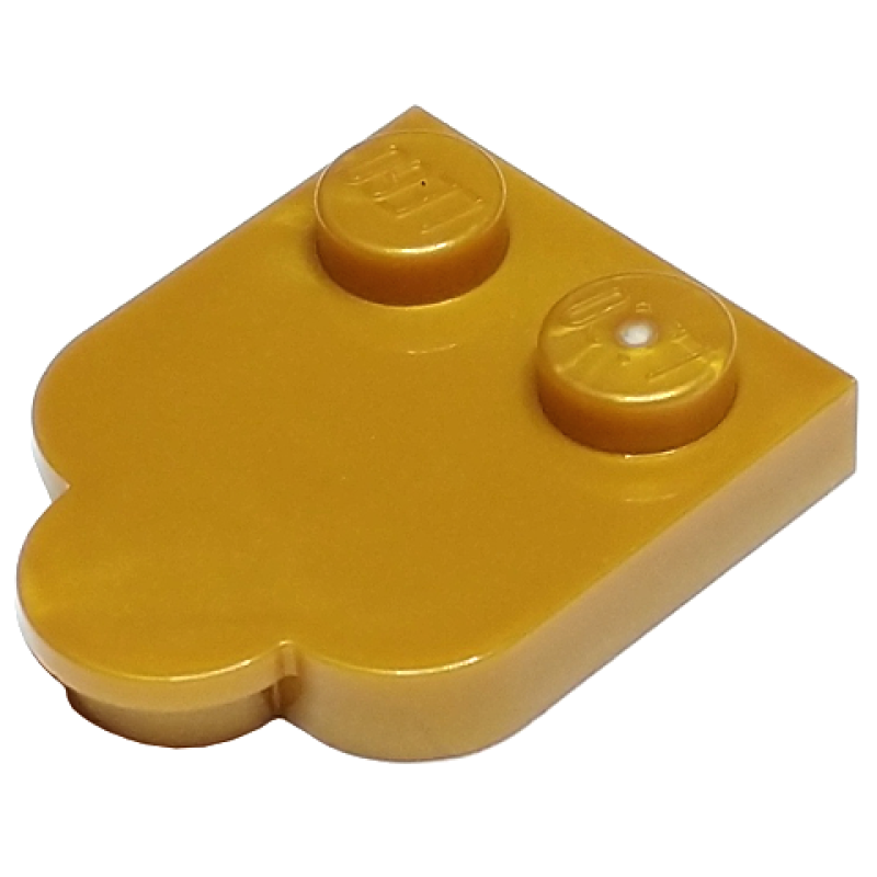 Tegel, Aangepast 2x2 met noppen aan de rand en 1x1 halve cirkel verlenging Pearl Gold