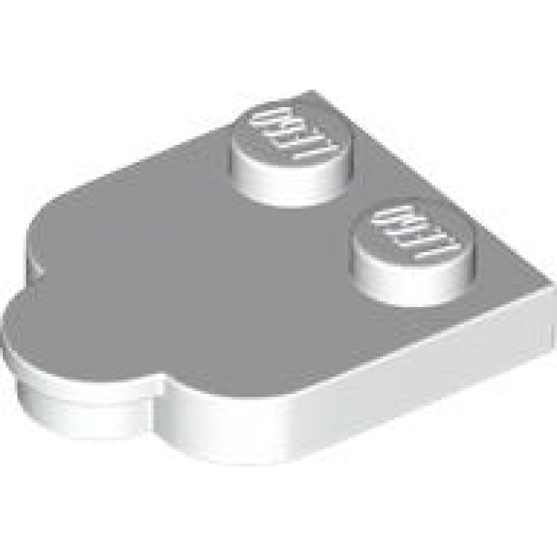 Tegel, Aangepast 2x2 met noppen aan de rand en 1x1 halve cirkel verlenging White