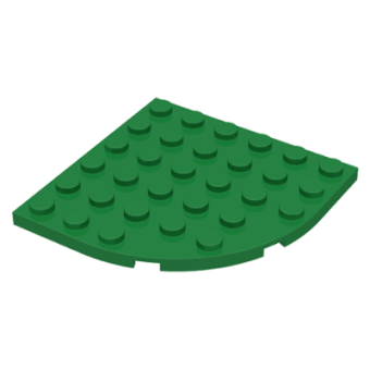 Plaat, Rond Hoek 6x6 Green