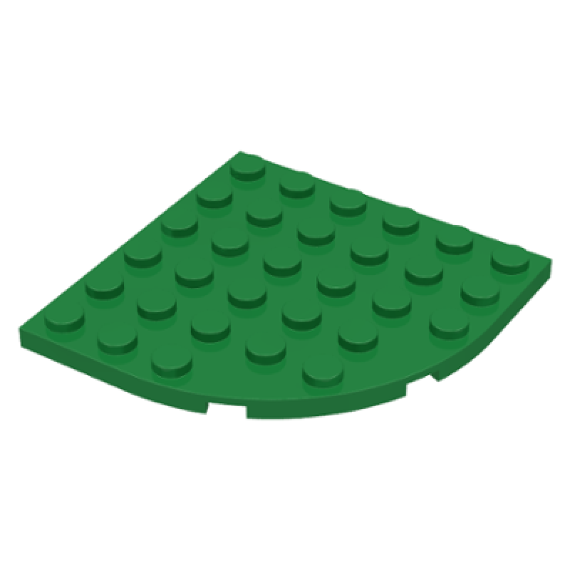 Plaat, Rond Hoek 6x6 Green