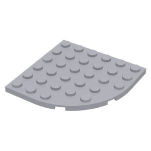 Plaat, Rond Hoek 6x6 Light Bluish Gray