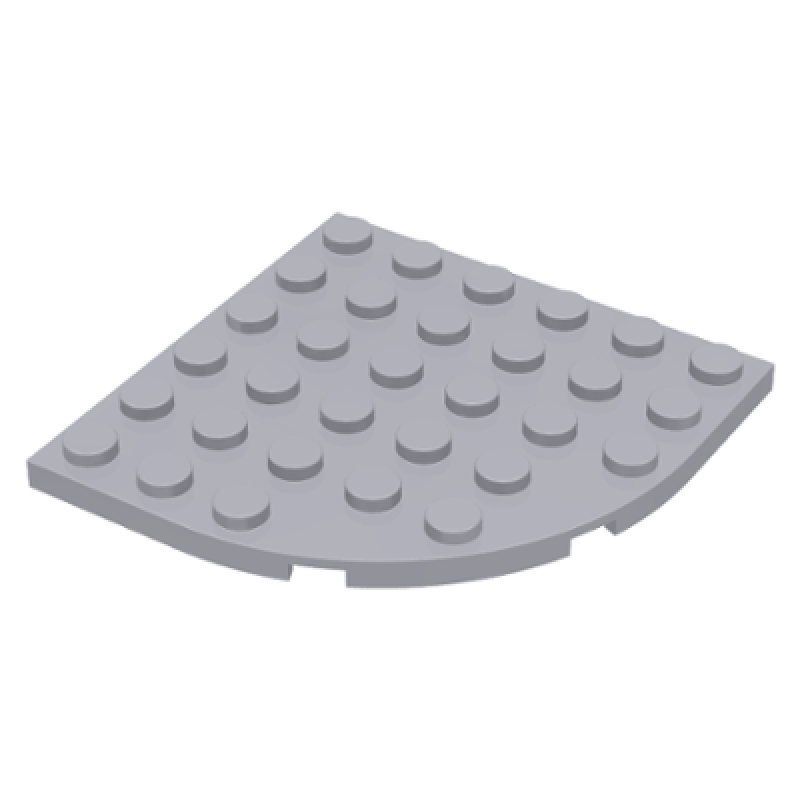 Plaat, Rond Hoek 6x6 Light Bluish Gray