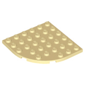 Plaat, Rond Hoek 6x6 Tan