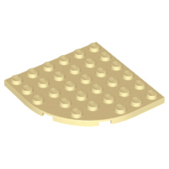 Plaat, Rond Hoek 6x6 Tan