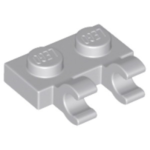 Plaat, Aangepast 1x2 met 2 horizontale clips Light Bluish Gray