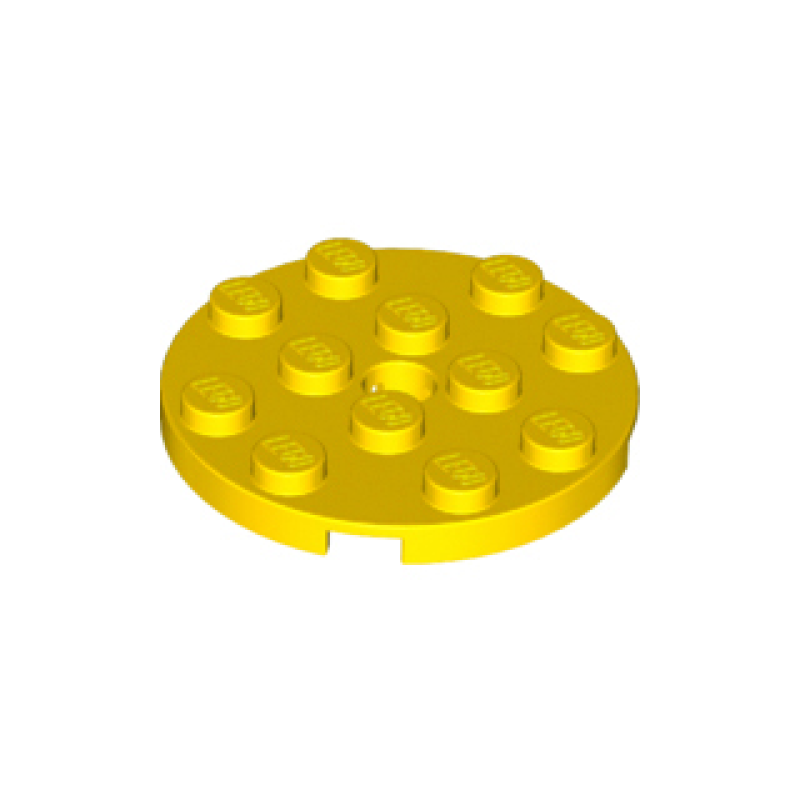 Plaat, Rond 4x4 met gat Yellow