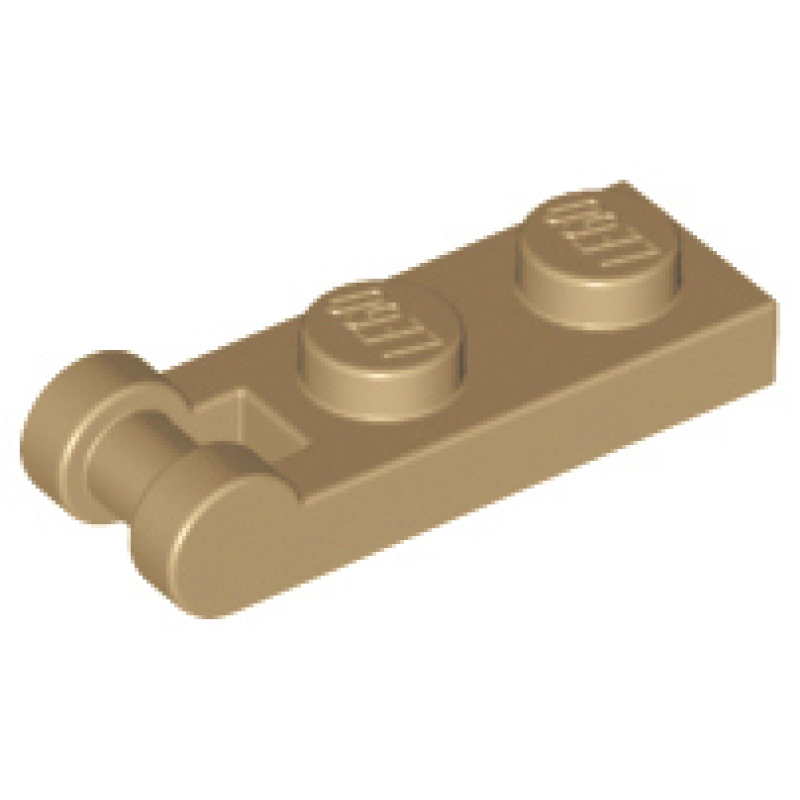 Plaat, Aangepast 1x2 met handvat Dark Tan
