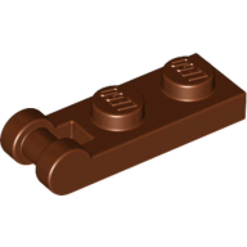 Plaat, Aangepast 1x2 met handvat Reddish Brown