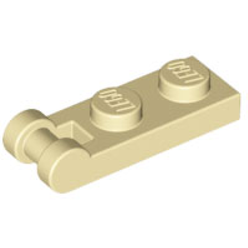 Plaat, Aangepast 1x2 met handvat Tan