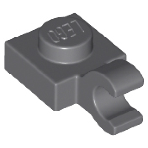 Plaat, Aangepast 1x1 met horizontale clip Dark Bluish Gray
