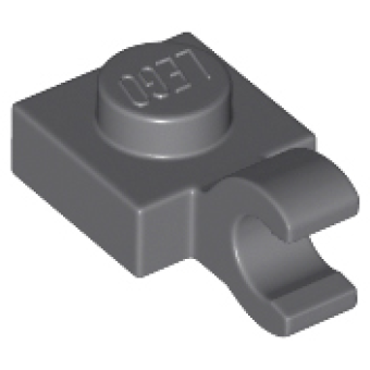 Plaat, Aangepast 1x1 met horizontale clip Dark Bluish Gray