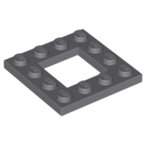 Plaat, Aangepast 4x4 met 2x2 open midden Dark Bluish Gray