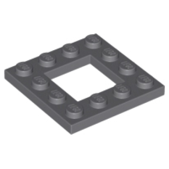 Plaat, Aangepast 4x4 met 2x2 open midden Dark Bluish Gray
