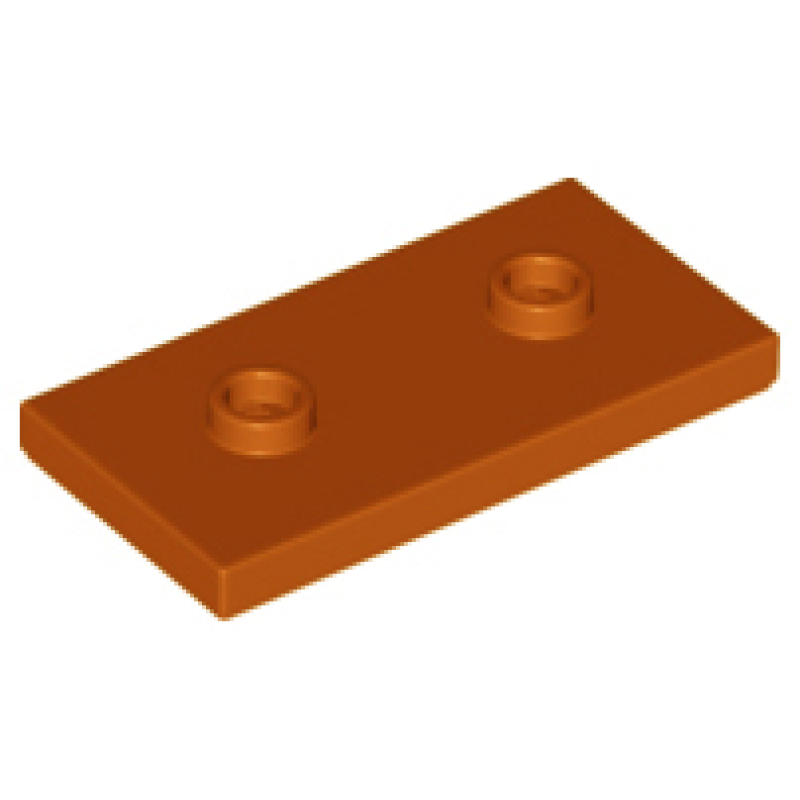 Plaat, Aangepast 2x4 met 2 noppen Dark Orange