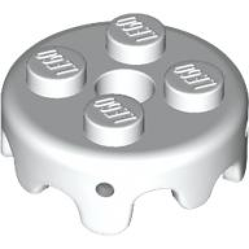 Plaat, Rond 2x2 met Kartelrand (Glazuur) White