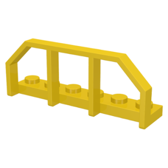 Plaat, Aangepast 1x6 met einde treinwagon / hek Yellow